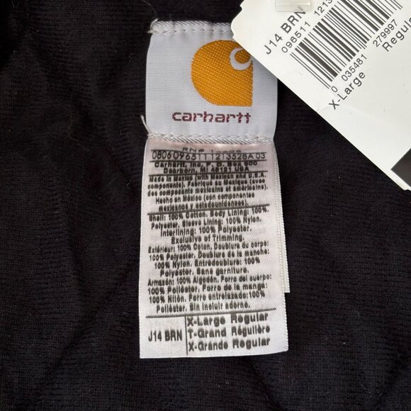 Vtg Carhartt Santa Fe Jacket Mens XL Brown J14 Faded Canvas Quilted 90s - Picture 5 of 16